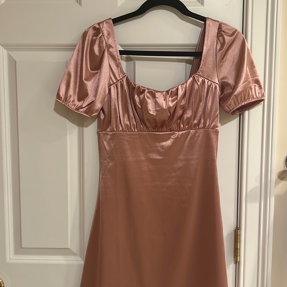 Pink satin dress